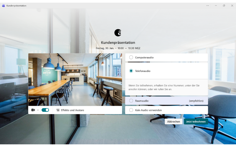 Teams Premium: Branding von Meetings & Webinaren